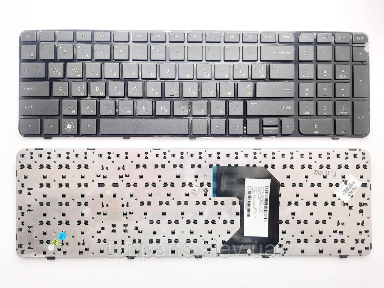 Клавиатура для ноутбуков HP Pavilion G7-2000 чорна з чорною рамкою RU/US