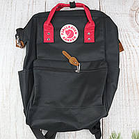 Рюкзак Fjallraven Kanken Klassic 16л черный с красный / Школьный портфель Канкен Totepack 16л (Полиэстер)