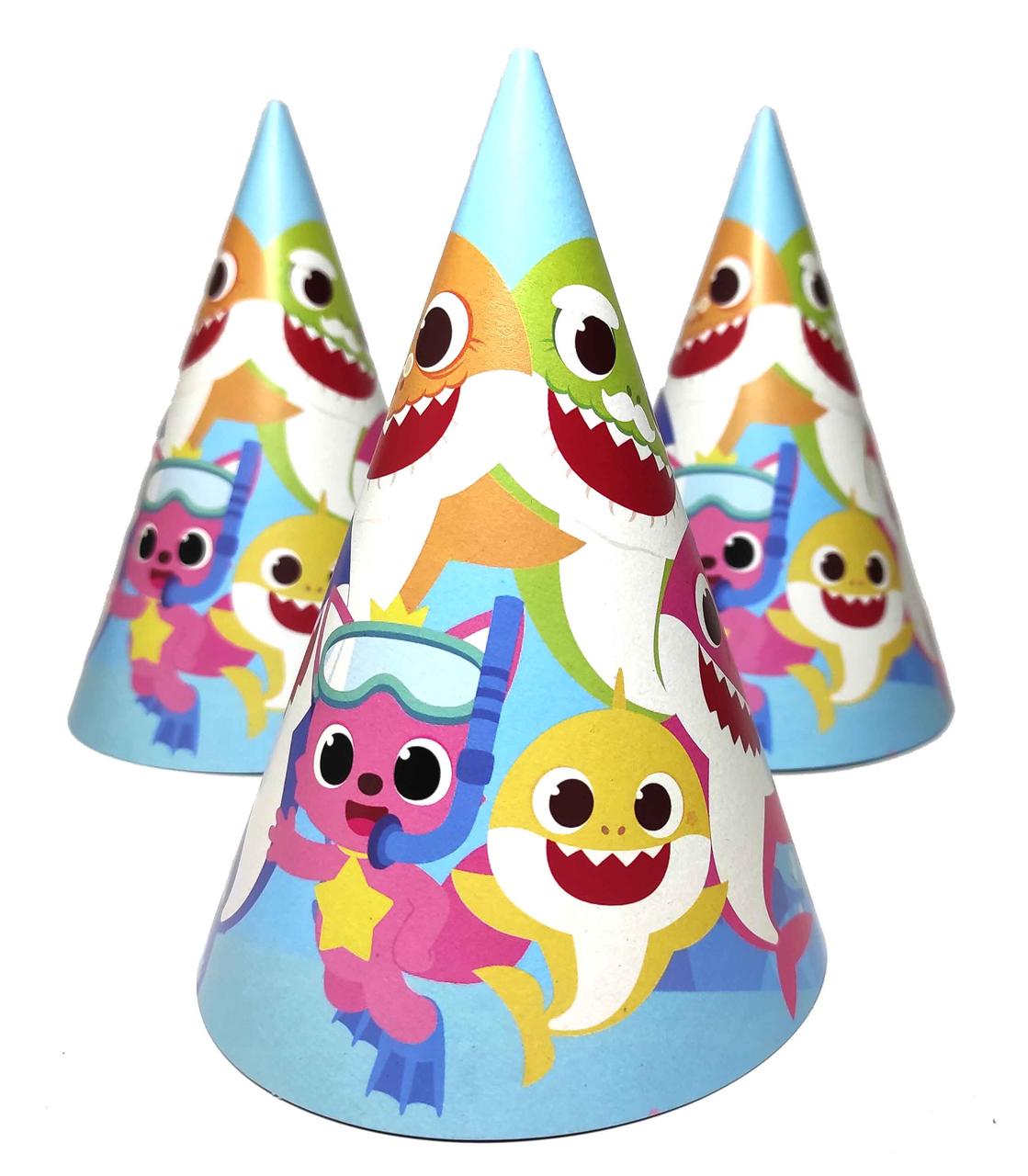 Ковпак святковий 15 см, "Акули" Baby Shark