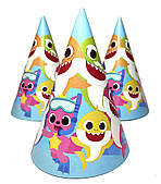 Ковпак святковий 15 см, "Акули" Baby Shark
