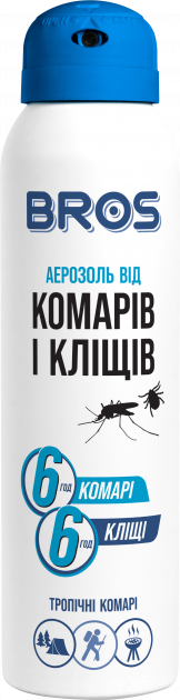 Аерозоль від комарів і кліщів Bros 90 мл (до 6 годин захисту)