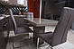 Розкладний стіл Nicolas Manhattan 120-163х81.6см матовий мокко МДФ зі скляним покриттям на одній ніжці, фото 7