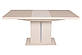 Розкладний стіл Nicolas Manhattan 120-163х81.6см капучіно матовий МДФ зі скляним покриттям на одній ніжці, фото 10