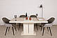 Розкладний стіл Nicolas Manhattan 120-163х81.6см капучіно матовий МДФ зі скляним покриттям на одній ніжці, фото 3