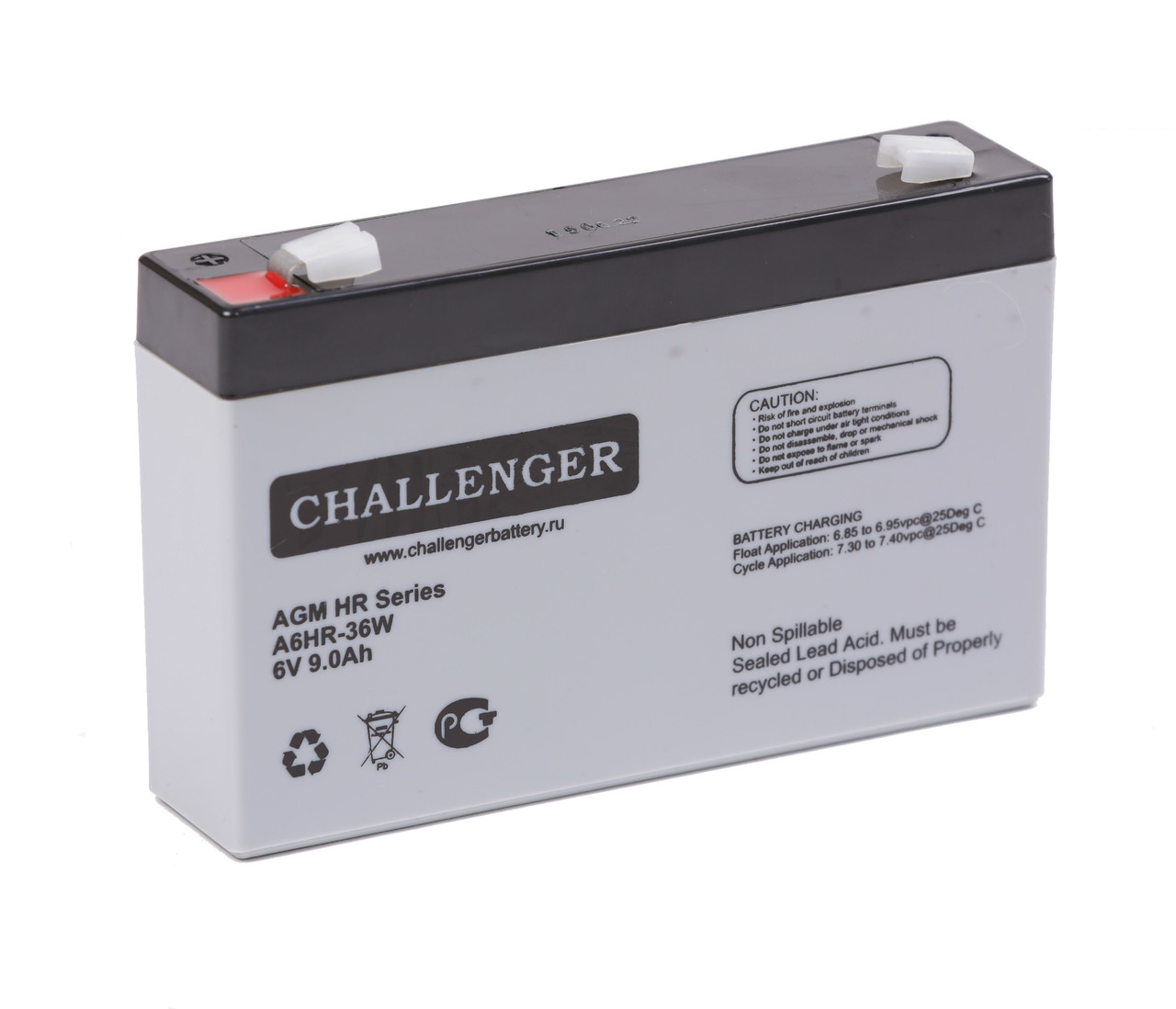 Аккумулятор AGM - 9 Аг, 6 В гелевий Challenger A6HR-36W