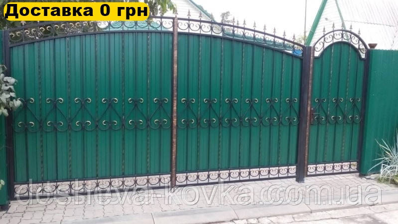 Ковані ворота з профнастилом