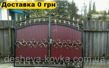 Ковані ворота з профнастилом