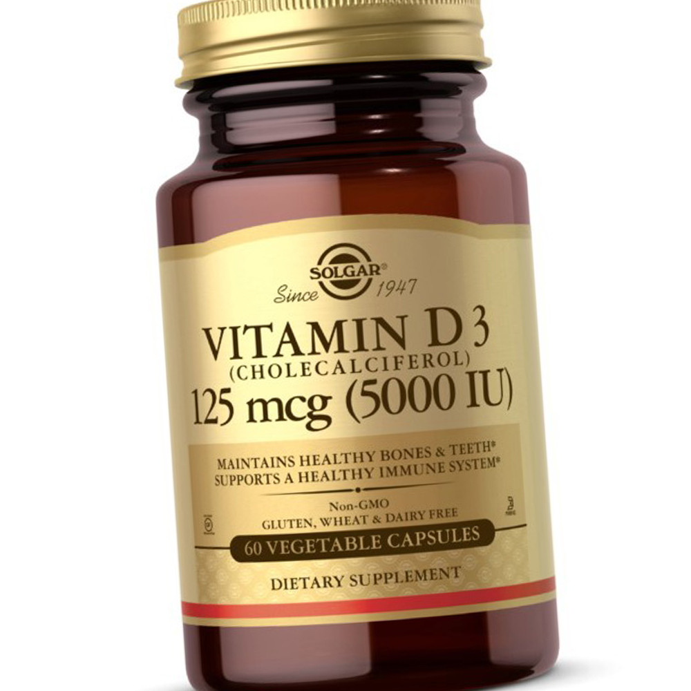 Вітамін D3 Solgar Vitamin D3 5000 IU 60 желатинових капсул