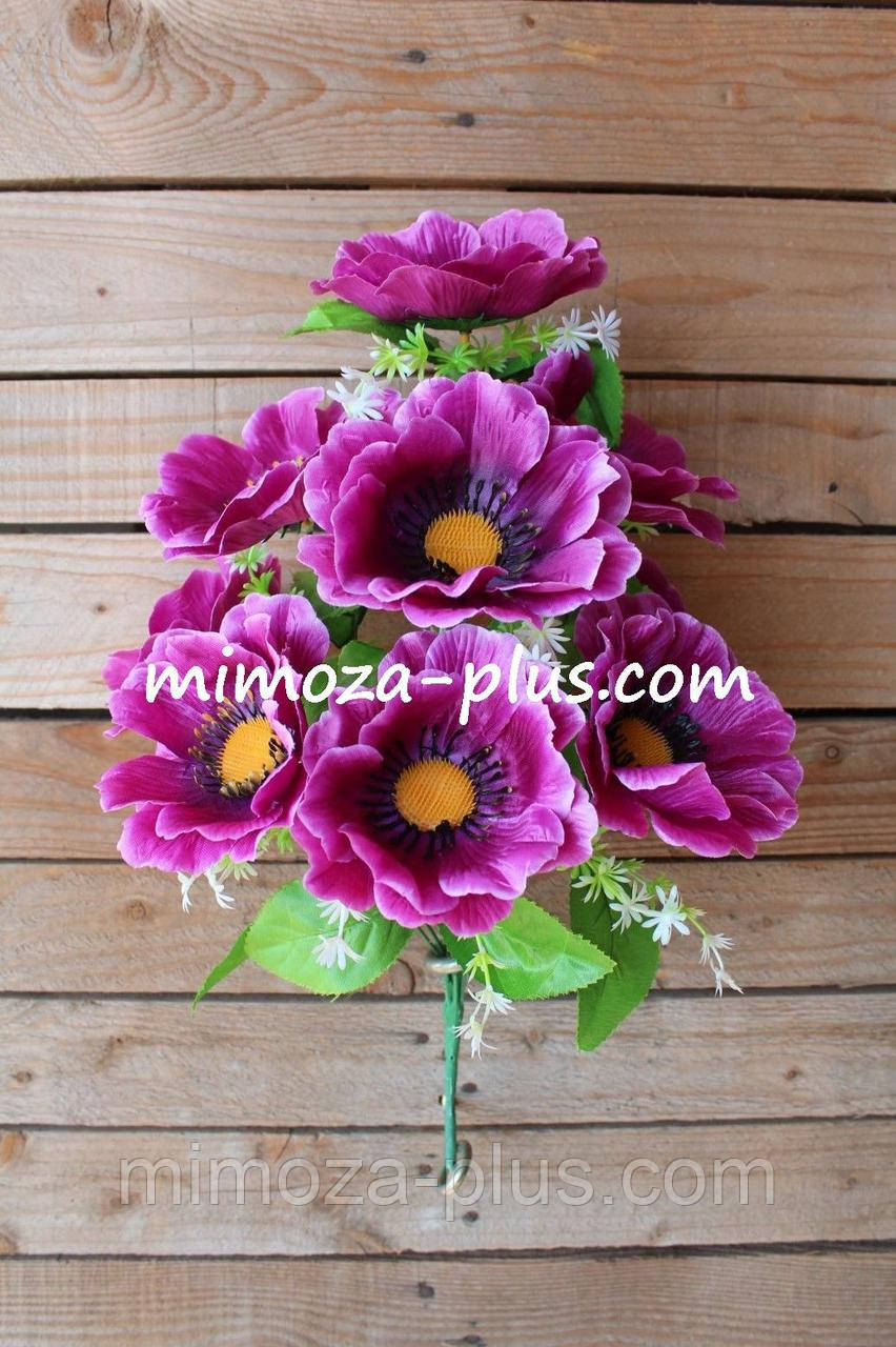 Штучні квіти - Мак букет, 40 см Фіолетовий
