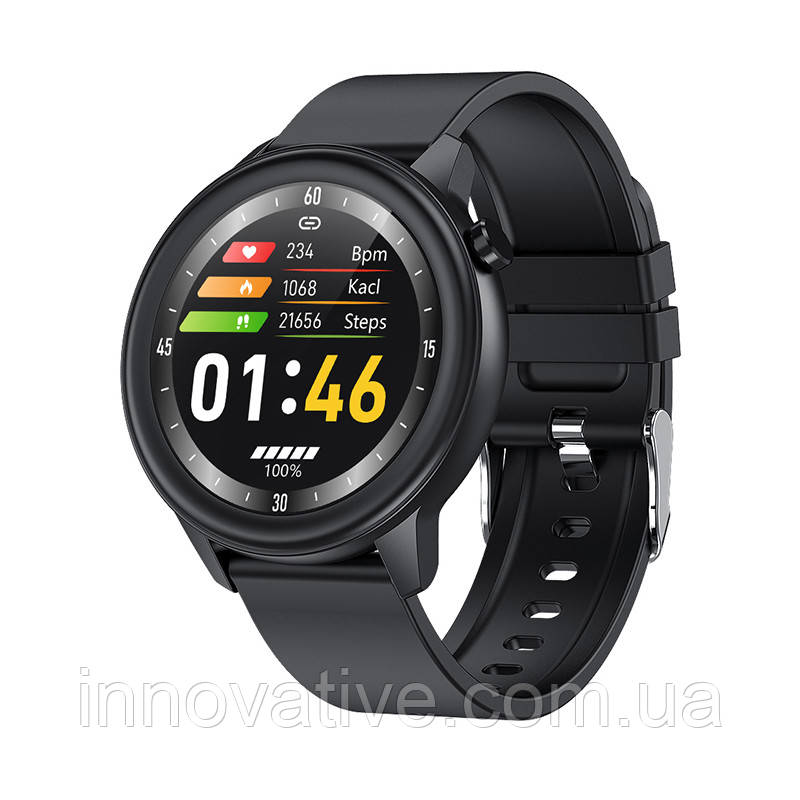 Розумний годинник Lemfo F81 Silicone з тонометром і пульсоксиметром (Midnight Black)