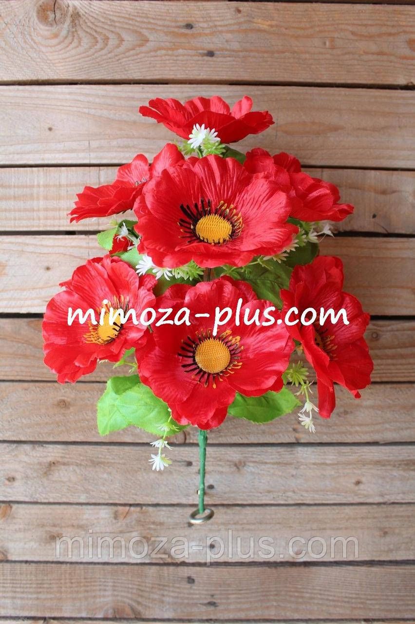 Штучні квіти - Мак букет, 40 см Червоний