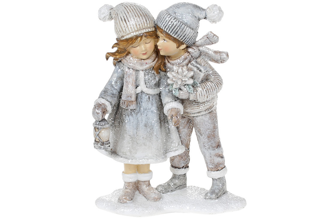 Декоративна статуетка Діти 12.5см, колір - бежево-сірий 707-314