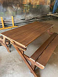 Лавка-стіл трансформер дерев'яна 1500*800*960 сосна, фото 9