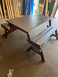 Лавка-стіл трансформер дерев'яна 1500*800*960 сосна, фото 6