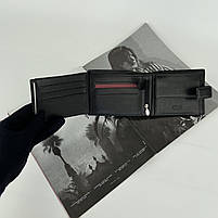 Чоловічий шкіряний розкладний турецький гаманець на кнопці Petek чорний, фото 8