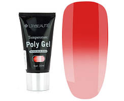 Термо полігель Lilly Beaute Temperature Poly Gel 30 мл, № 02 малиновий в рожевий