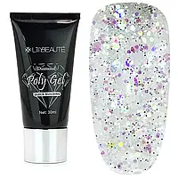 Полигель Lilly Beaute Diamond Poly Gel 30 мл, №01 голограммные блестки