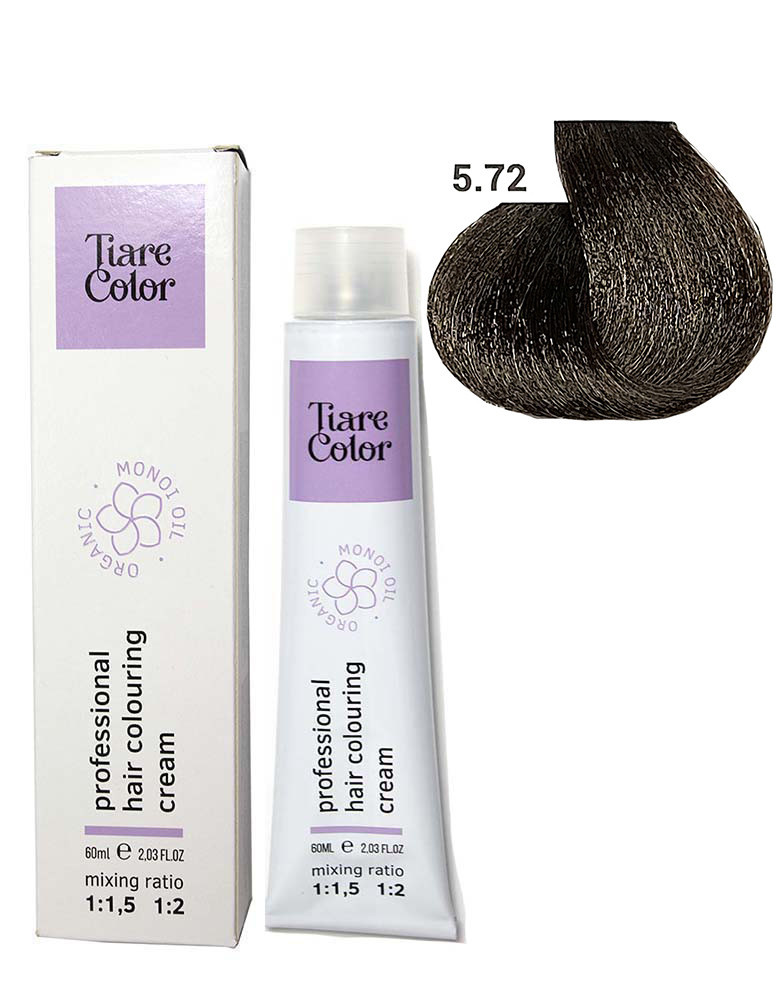 Крем-фарба для волосся Tiare Color №5.72 Light brown irisee brown 60 мл
