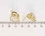 Сережки Xuping QQMM Позолота 14K пусети "Елегантні серця", фото 3