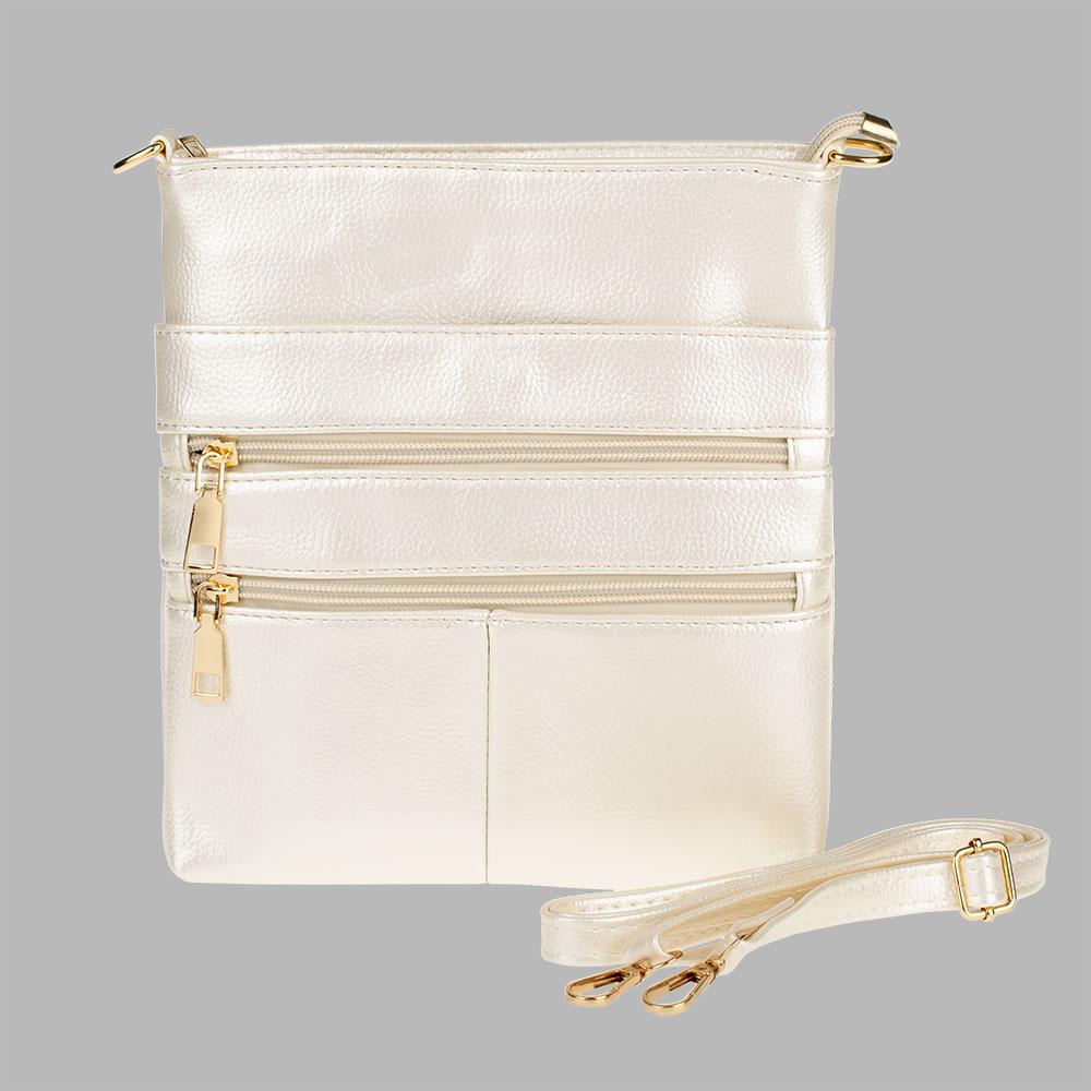 Жіноча сумка-планшет на 6 відділень через плече KAFA перлинна, фото 1