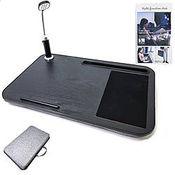 Столик підставка для ноутбука на коліна з подушкою і підсвічуванням для планшета і телефону