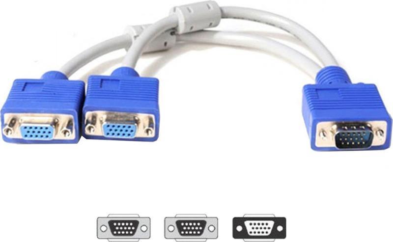 Кабель-розгалужувач Atcom (10800) VGA-2VGA 0.1 м, білий