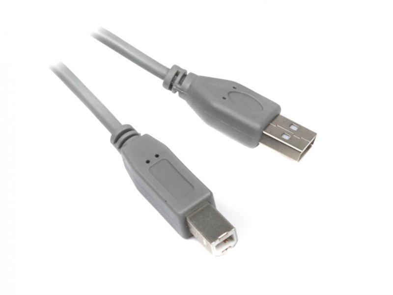 Кабель Maxxter (U-AMBM-6G) USB 2.0 AM - USB 2.0 BM, сірий, 1.8 м