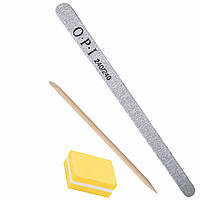 Одноразовый набор для маникюра (пилочка капля OPI 240/240 грит, апельсиновая палочка 11,5 см., мини бафик)