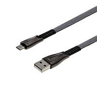 Кабель Grand-X USB-microUSB, 2 А, 1 м (FM09), плоский, паковання гіфтбокс із вікном