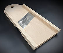 Ручна дерев'яна шинковка для шинкування капусти з трьома ножами деревина бук, розмір 38 см * 16 див.