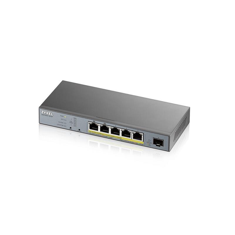 Комутатор для відеоспостереження ZYXEL GS1350-6HP (GS1350-6HP-EU0101F) (1xGE PoE++, 4xGE PoE+, 1xSFP, PoE max