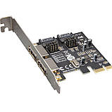 Контроллер Frime ASM1061 (ECF-PCIEto2.2SATAIII.LP) PCI-E-2xеSATA+2xSATA III, фото 4