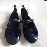 Туфлі лакові темно-сині з перламутром з бантом 35-22 Cool Club, фото 2