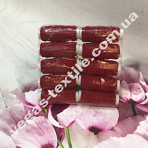 Нитка гумка колір Червоний (паковання 10 котушок, бобіна 25 м)