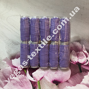 Нитка гумка колір Бузковий (паковання 10 котушок, бобіна 25 м)