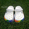 Сабо Crocs Crocband 45 р 29.2-29.7 см Різнокольорові білі 206361-94S-M12/W14 Rainbow Block White, фото 4