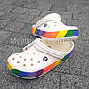 Сабо Crocs Crocband 45 р 29.2-29.7 см Різнокольорові білі 206361-94S-M12/W14 Rainbow Block White, фото 8