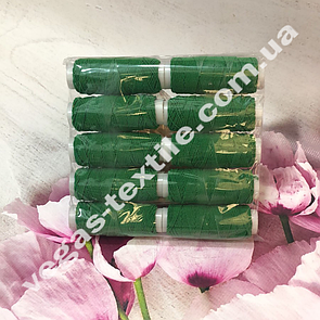 Нитка гумка колір Зелений (паковання 10 котушок, бобіна 25 м)