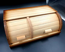 Дерев'яна хлібничка на 2 відділення ручної роботи деревина бук 44 см * 27 см, висота 17 див.