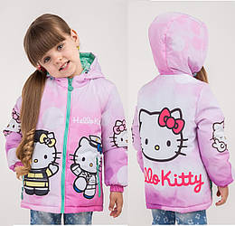 Осінні дитячі куртки для дівчаток із Кітті розмір 104,110