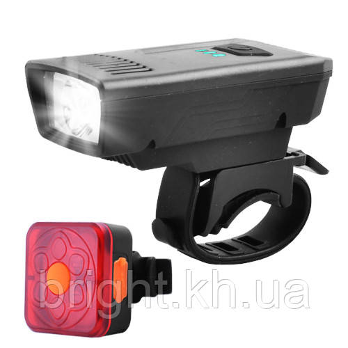 Велосипедний ліхтар YC-1803-2-XPE, габарит 6LED, ЗУ micro USB, вбудований акумулятор