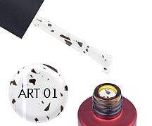 Топ для гель-лака без липкого шару Kodi Professional No Sticky Top Coat Art 01 з чорними пластівцями, 7