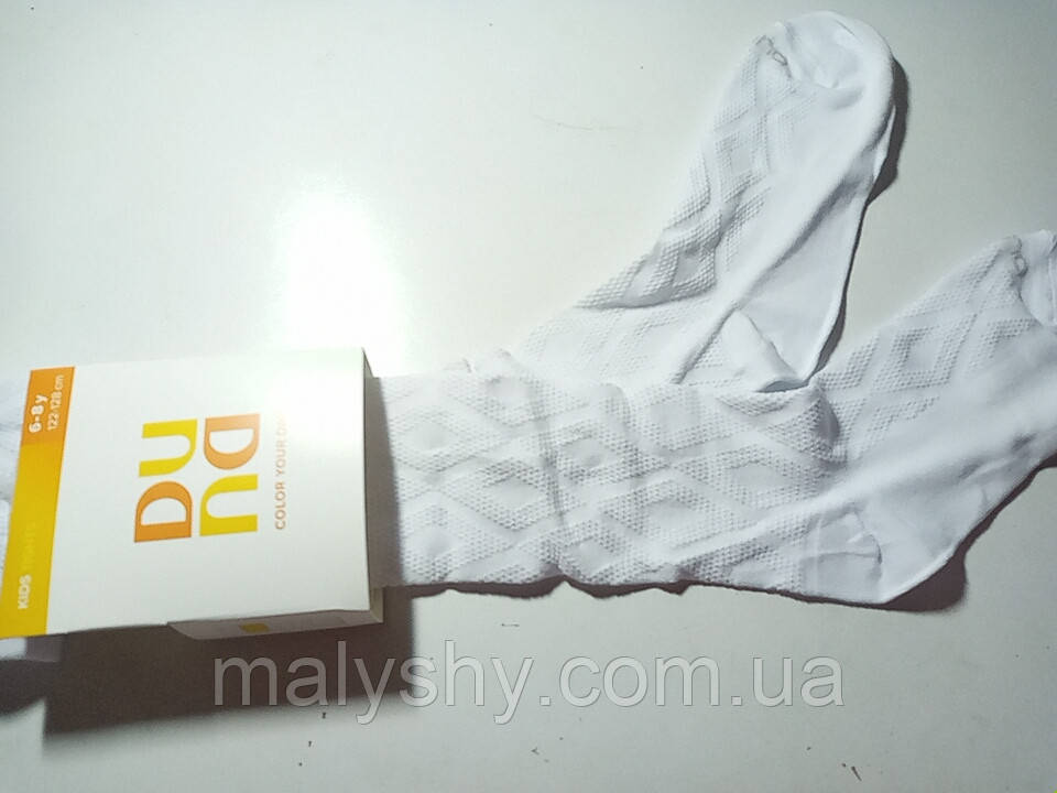 Колготки дитячі АЖУРНІ демісезонні 122-128 ТМ "Дюна" 4370-2544-білий / весна-осінь