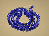 Біконуси кришталеві 4 мм, колір кобальт, нитка, фото 2