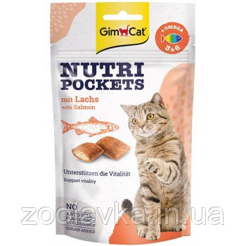 Подушечки Gimcat NutriPockets покетс з сиром і таурином 60г