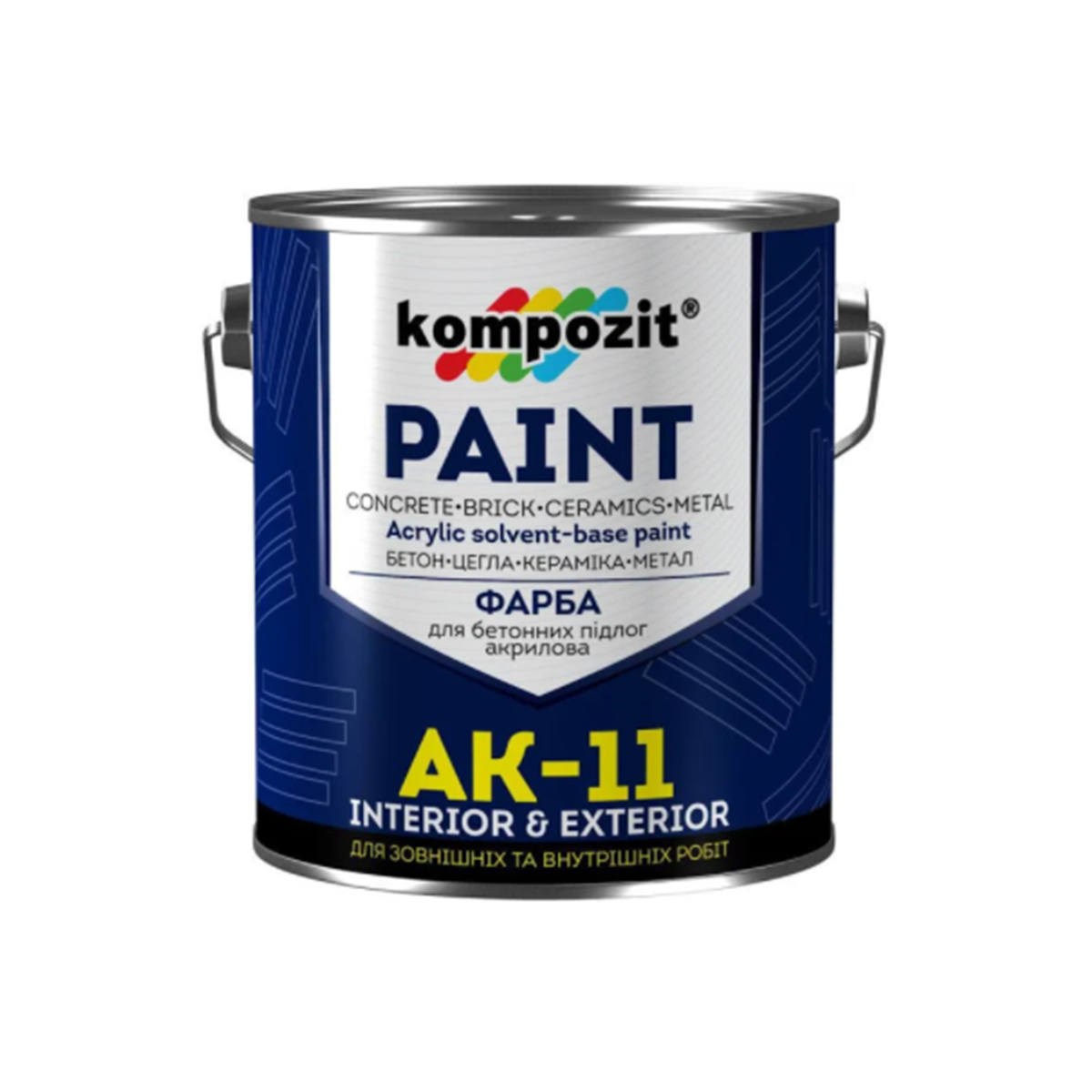 Краска для бетонных полов Kompozit AK-11 белый 2.8кг - фото 1 - id-p985968502