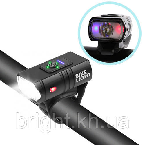 Велосипедний ліхтар BK-01Pro-XPE ULTRA LIGHT, ALUMINUM, індикація заряду, Waterproof, акум., ЗУ micro USB