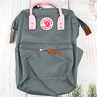 Рюкзак Fjallraven Kanken Klassic 16л серый с розовым / Школьный портфель Канкен Totepack 16л (Полиэстер)