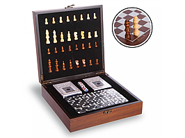 Набір Casino Royal 3в1 шахи доміно карти