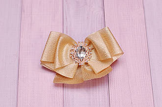 Бант для волосся Шпилька з золотим великим бантом 453 об